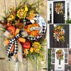 Kwiaty dekoracyjne kolorowe drewniane świąteczne wieniec frontowe wiszące Święto Dziękczynienia Słonefler Autumn Pumpkin Artificial Flower Garlands