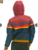 LGBT Women Rainbow LGBTQ Stripe Zipper Hooded Jackets Cotton-Padded Clothes Korean Version Vintage Slim Outerwear Oversize XS-3XL