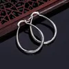 Hoopörhängen mode S925 Sterling Silver 40mm U Oval For Women Luxury Charm Birthday Party Presents smycken grossist