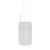 Flacon compte-gouttes en verre transparent givré, huile essentielle pour les yeux, bouteille vide blanche, 15ml, 30ml