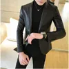 Men's Suits 2022 Brand Clothing Men's Spring Slim Casual Leather Jacket/Male Fashion High Quality Blazers/Man Leisure 4XL