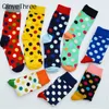 Chaussettes pour hommes Harajuku Points colorés Happy Chaussettes Style britannique Unisexe Skateboard Hommes Mode Business Meias Hipster Coton Chaussettes Dropship T221011