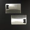 50 pcs/lot carte professionnelle style hommes moustache peigne ouvre-bière antistatique en acier inoxydable peigne décapsuleur RRE14925