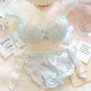 Bras Sets Sweet and cute cinnamon dog underwear girl soft with steel ring bra set push up women lingerie with panties suit T220907