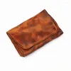 Wallets Genuine Leather Card Holder Men Women Vintage Short Holders Coin Purse Case Small Slim Wallet For Male