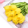 Flores decorativas 10pcs Tulip Flower Artificial Feel Bouquet de plástico para festa de decoração de casamento em casa Fake Fake