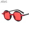 Sunglasses Trendy Punk Round Women Vintage Steampunk Double Color Sunglass Men Small Frame Shades Uv400 Optical Glasses Female