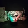 Luci notturne Manga Jujutsu Kaisen Anime Figure Gojo Satoru 3D LED Lampada bicolore Batteria Luce colorata Camera da letto Tavolo Decorazione desktop