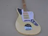 Cream 6 Strings Electric Guitar with Maple Fretboard White Pickguard Can be Customized