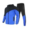 Men's Tracksuits Autumn and Winter New Sports Suit Hooded Stitching Pocket Zipper Casual Sweater Couple G221011