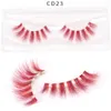 Färgglada 3D Mink Eye Lashes 5D Eyelash Dramatiska fluffiga färgade falska ögonfransförlängningar för Halloween jul