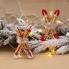 Décorations de Noël mignon décoration de traîneau en bois pour la maison Ski cloche ornements de Noël enfants cadeau année fête