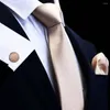 Bow Ties Gusleson Fashion klasyczny solidny zwykły mężczyzna krawat kieszonkowe kwadratowe spinki do mankietu czerwone żółte zielone jedwabne krawat kombinezon ślubny