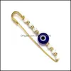 Pins Brooches Evil Eye Bead Brooch Purple White Crystal Pin Jewelry Gold For Women Men Kids Diy Gifts Ey53551 1129 T2 Drop Delivery Dhzsh