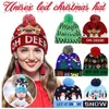 LED أضواء ملونة الزخرفة قبعة عيد الميلاد قبعات الثلج مع الكرة القبعة الحاكمة عيد الميلاد CAPS DE818