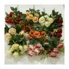 Fiori decorativi 48 cm Simulazione retrò 10 rose Sophie con bouquet finto tavolo da pranzo per la casa camera da letto decorazione di nozze regalo per feste