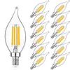 Ampoules à Filament Candélabre 4 WaC35T E14 E27 Pointe de Flamme 220V Blanc Chaud 2700K