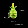 Smoking pipes pineapple mini tobbaco silicone hand pipe 2.8'' bubbler spoon with key chain