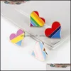 Spille Spille Spille arcobaleno Originalità Amore Distintivo a forma di cuore Moda Nuovi accessori in lega Spille a righe olio goccia 1 5Aj K2 Deli Dhwa7