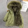 Giacche Cappotto di pelliccia per ragazze Bambini Parka caldo per bambini con cappuccio naturale Ragazzi Inverno Addensare Tute da neve per bambini