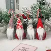 Decorazioni pendenti per albero di Natale Pupazzo di neve Babbo Natale Bambola senza volto Gnomi Ornamento da appendere per la casa Natale Navidad Natal 2023 Regalo di Capodanno