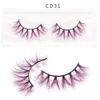 Colorful 3D Mink Eye Lashes 5D Eyelash Dramatic Fluffy Colored False Eyelashes Extensions for Halloween Christmas