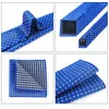 Boogbladen 8,5 cm formele heren tie pocket square polka dot paisley jacquard stropdas voor mannelijke zakelijke polyerster zakdoek set gravat