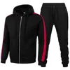 Tute da uomo Primavera Autunno Uomo Tuta Casual Set Pantaloni da uomo con cappuccio Abbigliamento sportivo Giacche Pantaloni Set di pezzi Hip Hop Tuta sportiva da corsa XL G221011