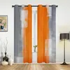 Cortina laranja cinza abstrato cortinas de textura para quarto garotas de vida janela de luxo cozinha de luxo