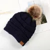 2023 Garden Christmas CC adult winter warm hat women soft stretch cable knitted pom beanie girl Skiing Christmas