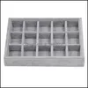 Jewelry Tray Gray Veet Jewelry Display Tray Ring Earring Bracelet Necklace Pendants Trays Holder Box Storage Orgaizer Drop Delivery Dha2D