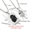 Pendant Necklaces Punk Rock Anatomical Heart Necklace Set Gothic Jewelry Stainless Steel Titanium Detachable Rectangle Pendant Necklace Lover Gift L221011