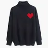 Designer Sweater Love Heart Un homme femme amoureux couple cardigan tricot col rond col haut femme mode lettre blanc noir manches longues 735