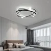 Chandeliers Modern Style Led Chandelier For Bedroom Living Room Kitchen Study Ceiling Lamp Gold Oval Ring Simple Design Remote Control Light