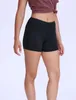 Pantaloncini da yoga a colori solidi femminili High Stretch Running Sports Fitness Shorts