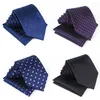 Boogbladen 8,5 cm formele heren tie pocket square polka dot paisley jacquard stropdas voor mannelijke zakelijke polyerster zakdoek set gravat