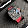 Orologi di lusso per uomo orologio meccanico serie Rm35-02 movimento automatico svizzero 40x50x16mm cinturino in caucciù importato con specchio zaffiro