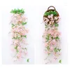 Decorative Flowers 100cm Artificial Simulation Flower Vines Wall Hanging Home Decor Accessories Festive Wedding Party Garden Balcony