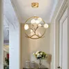 Chandeliers Ring Bird Cage Chandelier Tree Branch Iron Black Gold Living Room Bedroom Kitchen Corridor Aisle Hallway Light