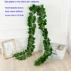 Decorative Flowers 205cm Green Silk Artificial Hanging Leaf Garland 2-10pcs Of Plants Vine Leaves For Home Wedding Party Bathroom Garden