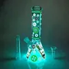 Hookah Glass Bong Water Pijp Europa en de Verenigde Staten best verkochte 9 inch kleur Lumineuze stickers Wolf Figuur Dab Rig 14mm Bowl Creatieve driehoek beker