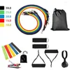 Bandes de r￩sistance 17pcs / lot set yoga exercice fitness tubes en caoutchouc bande stretch entra￮ne gymnase outre corde de traction ￩lastique cin￩tique