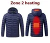 Men's Down Parkas 9 Areas Heated Jacket USB Winter Outdoor Electric Heating Jackets Warm Sprots Thermal Coat Clothing Heatable Cotton New 2022
