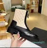 Bottes en cuir grossier Chaussures de créateurs d'hiver Designer Talons avec boîte
