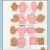 آخر خبز الخبز 8 PCS/مجموعة Cartoon Biscuit Mod Mod Dristrics Cookie Courters ABS Plastic Baking Tools