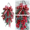 Flores decorativas Ano Decoração de Natal Garland para casa ao ar livre Wrinalh Wreath Xmas Door Wall Party 2022 Navidad L5