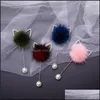 Pinos broches novos orelhas de coelho plug-in longos broche de cabelo de cabelo de visita real pinos para mulheres feitas ￠ m￣o boutonniere stick pin lapeel brooc dh9hj