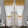 Curtain Flying Tulle Fabric With White Voile And Color For Bedroom Big Window Plastic Ring Same F