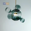 Candeliers lideraram bolhas de vidro dourado preto pós -moderno Bolhas de vidro de ouro lustre de lustre de lâmpada de luminária para sala de jantar