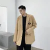 Erkekler Erkekler Gençlik Tespit Tarzı Sıradan Gevşek Takım Blazers Ceket Erkek Japonya Kore Sokak Giyim Hip Hop Vintage Moda Ceket